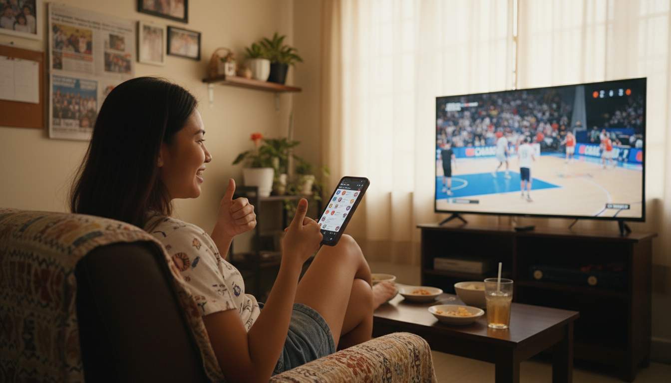 User enjoying sports betting